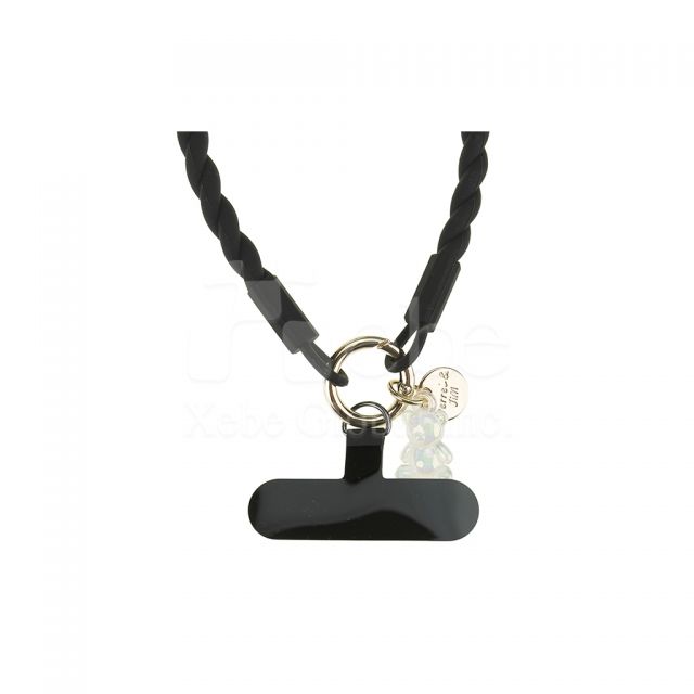 dark gray silicone wrist lanyard
