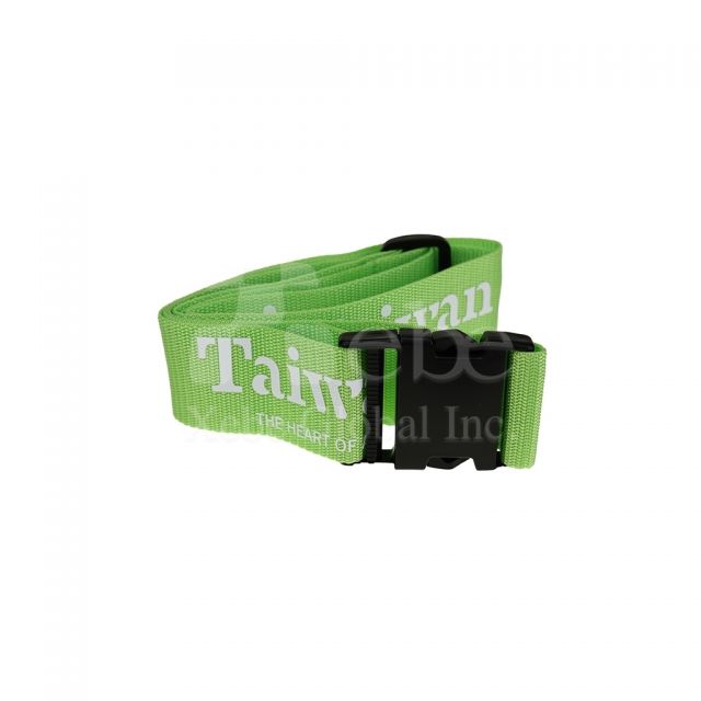 green buckle luggage strap
