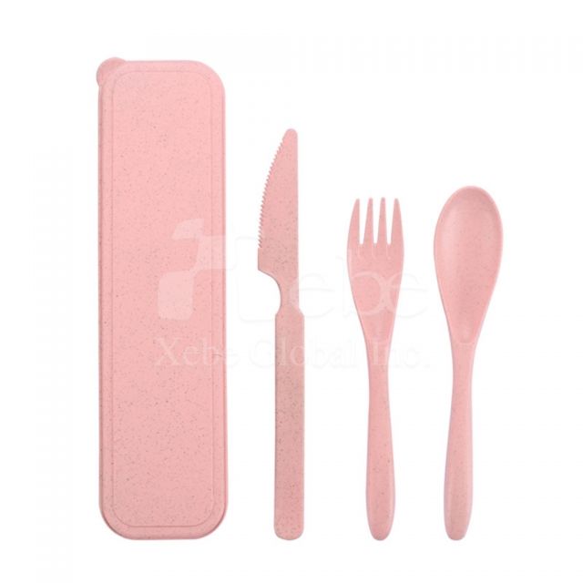 pink wheat eco friendly tableware set