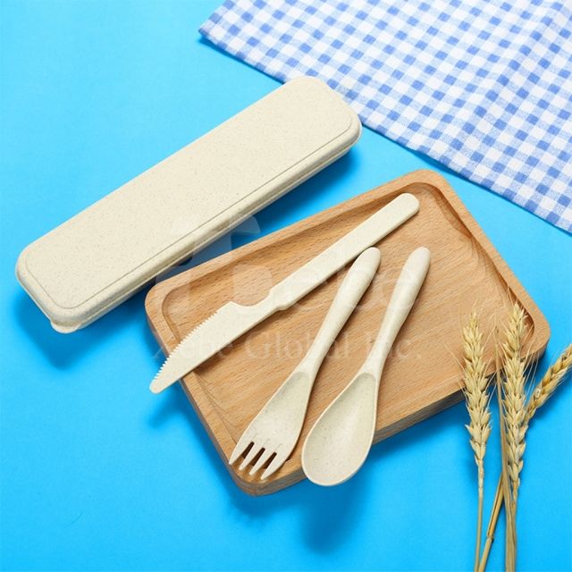 pink wheat eco friendly tableware set