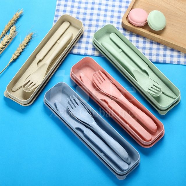 pink wheat eco friendly tableware set