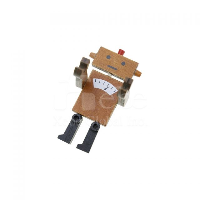 wooden robot shaped magnet