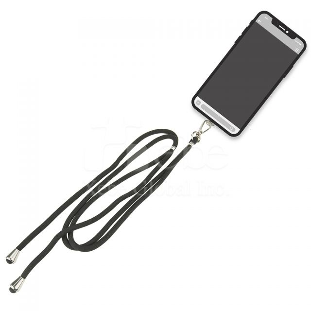 the mobile phone lanyard is black