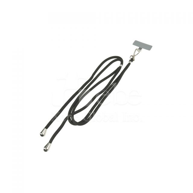 the mobile phone lanyard is black