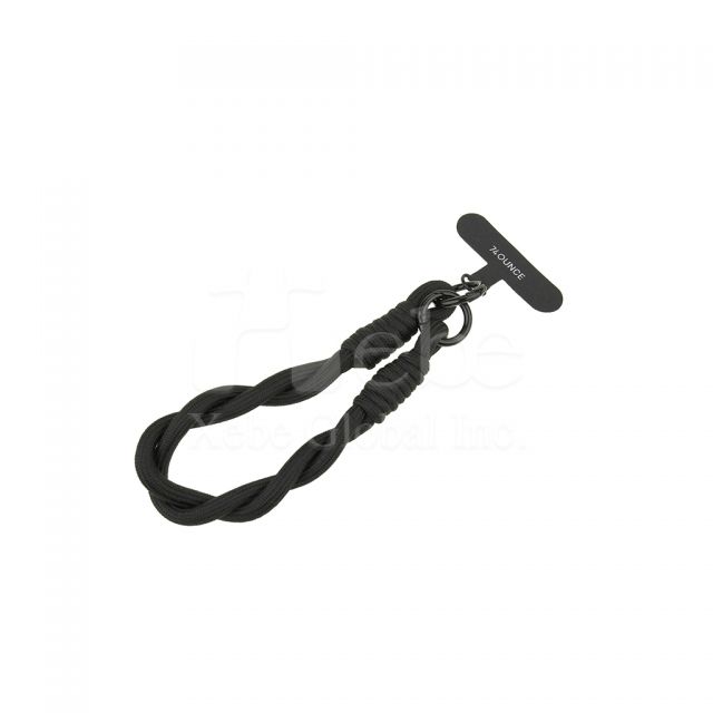 grey braided short phone lanyard