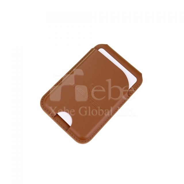 brown magnetic card holder phone stand customization