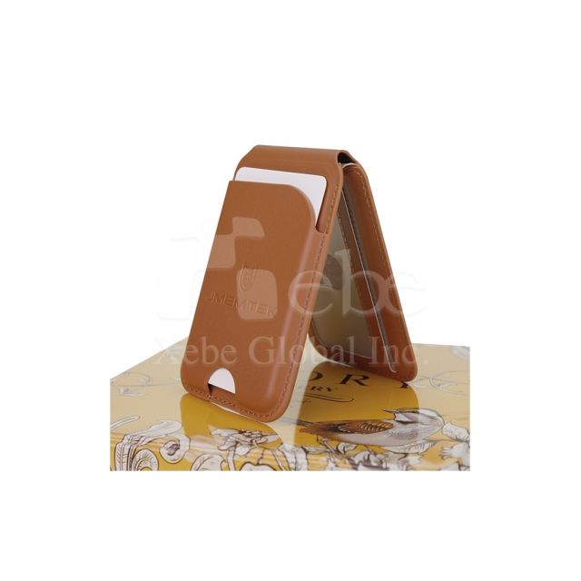 brown magnetic card holder phone stand customization