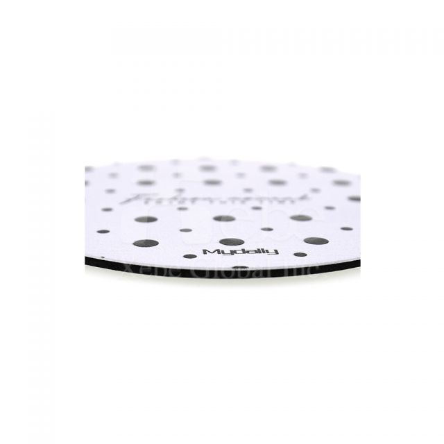black and white polka dot coaster