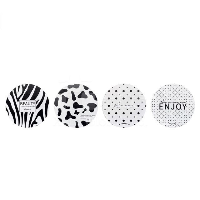 black and white polka dot coaster