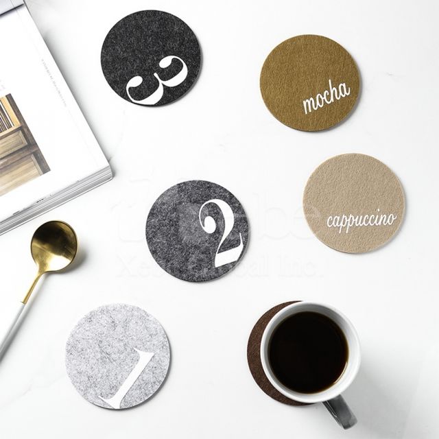 digital wool felt custom coasters