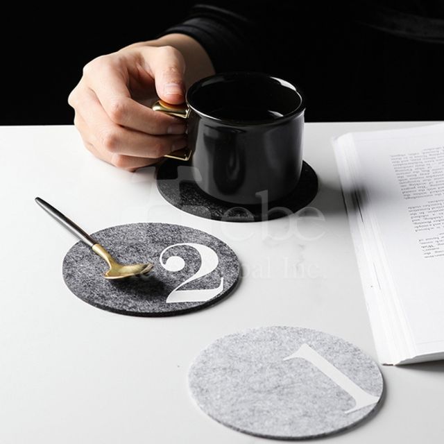 digital wool felt custom coasters