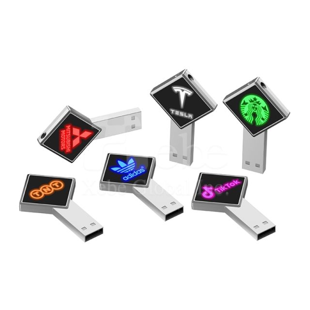 custom silver illuminated classic usb