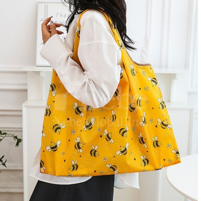 customized shopping bag with bee pattern