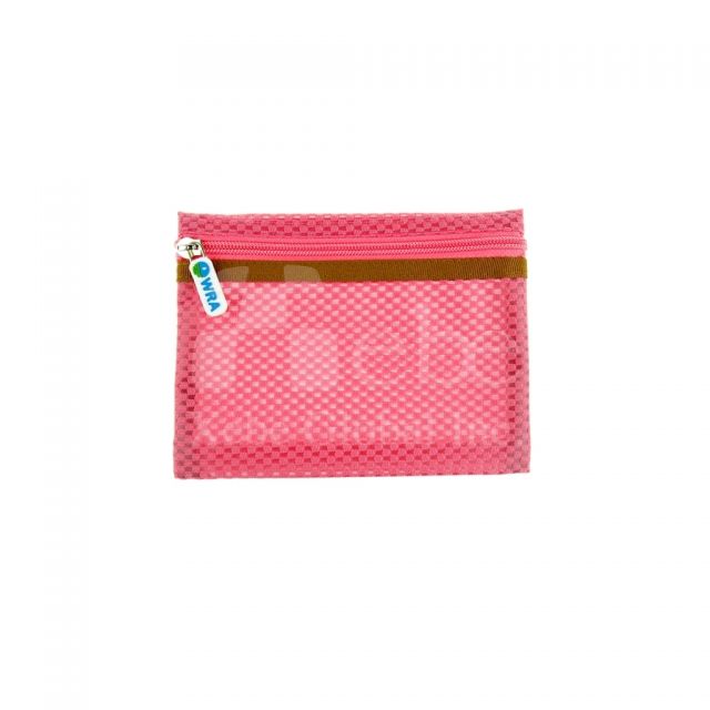 pink zippered mesh bag