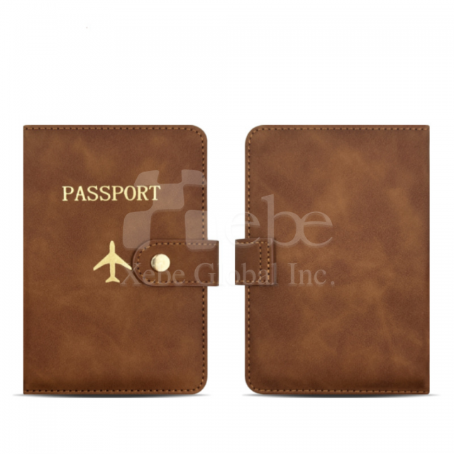 brown leather passport case customized