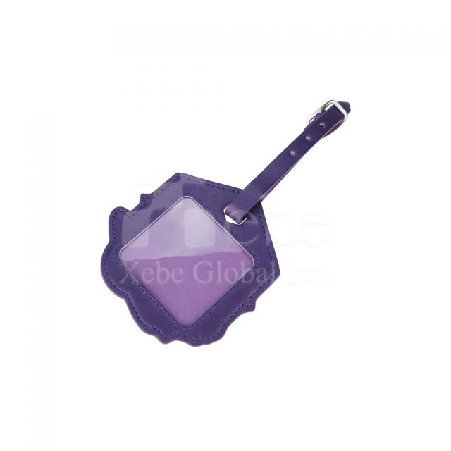 purple planet custom leather luggage tag