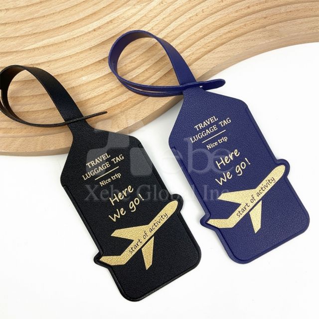 pu leather stamped luggage tag