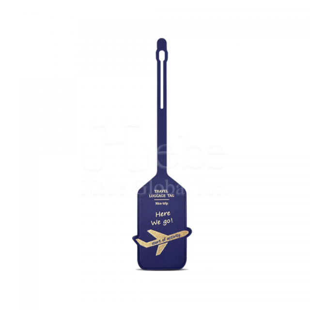 pu leather stamped luggage tag