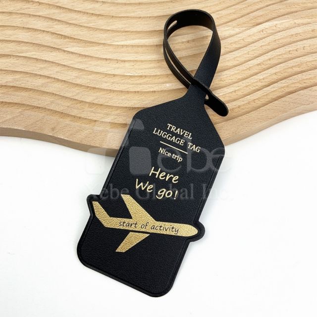 pu leather stamped luggage tag