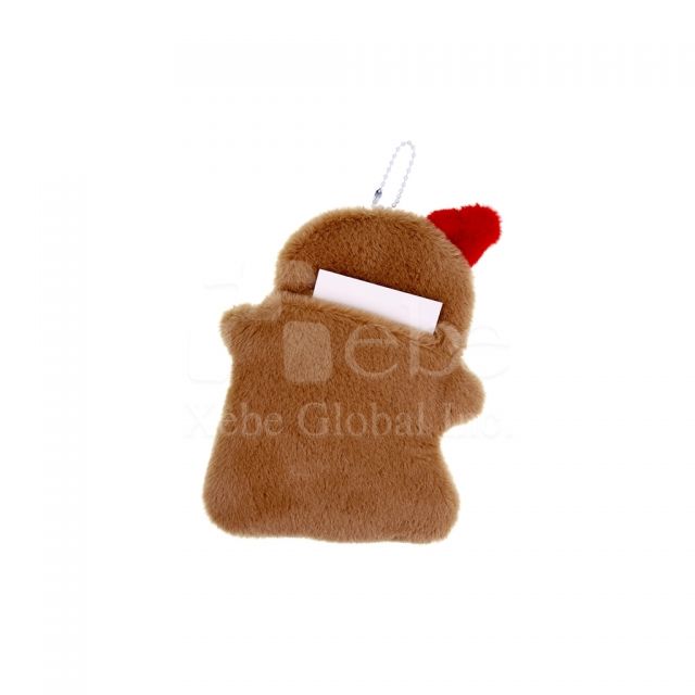 gingerbread man shaped fluffy card holder
