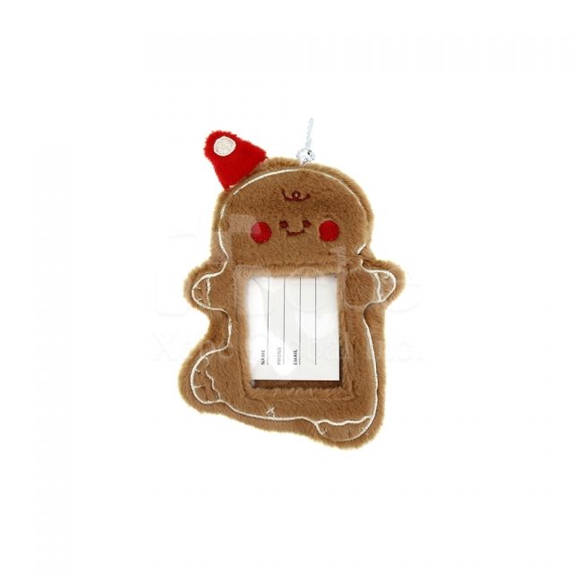 gingerbread man shaped fluffy card holder