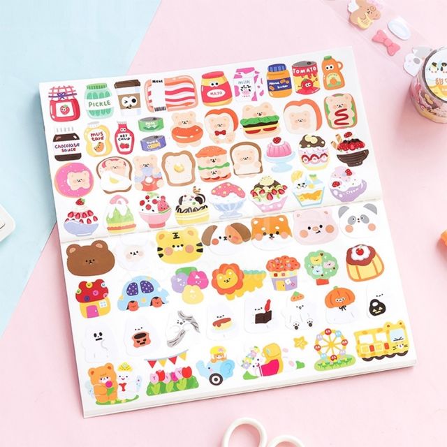 cute animal collage tape