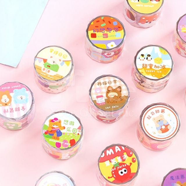 cute animal collage tape