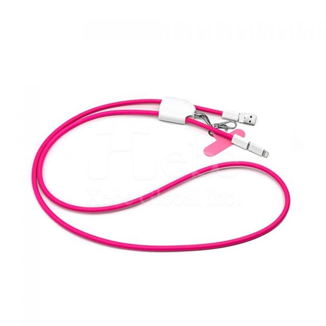mobile phone lanyard charging cable 2-in-1