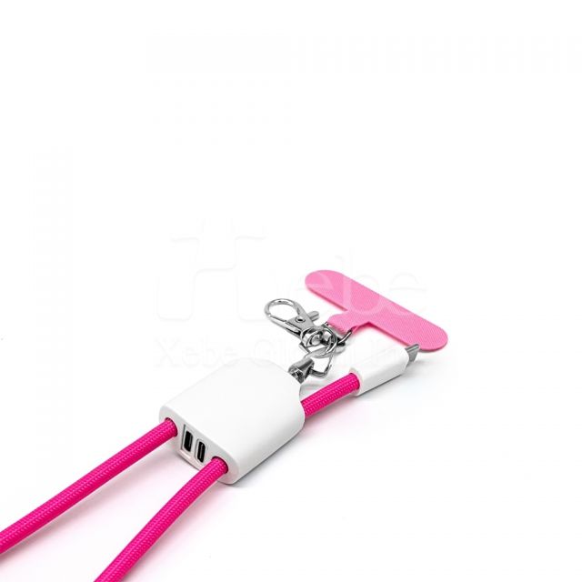 mobile phone lanyard charging cable 2-in-1