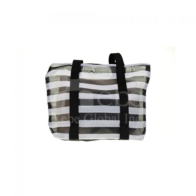 cute animal striped mesh tote bag