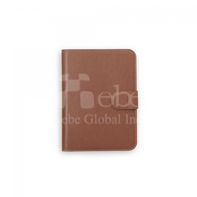 brown leather passport holder