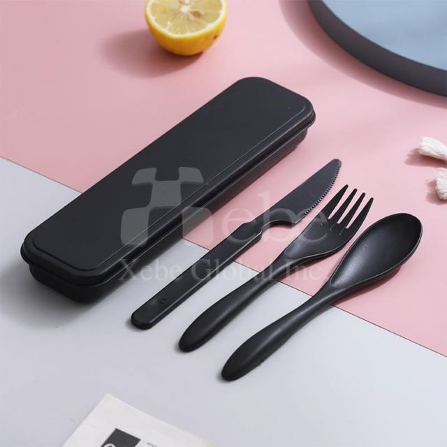 black plain eco friendly tableware