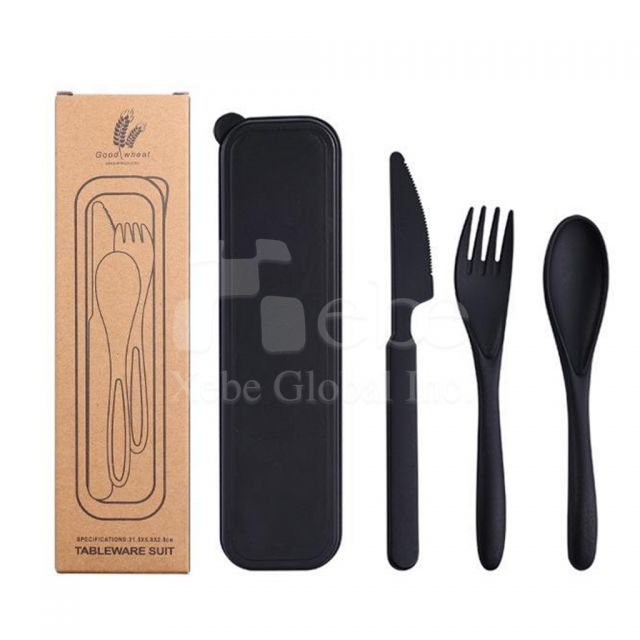 black plain eco friendly tableware
