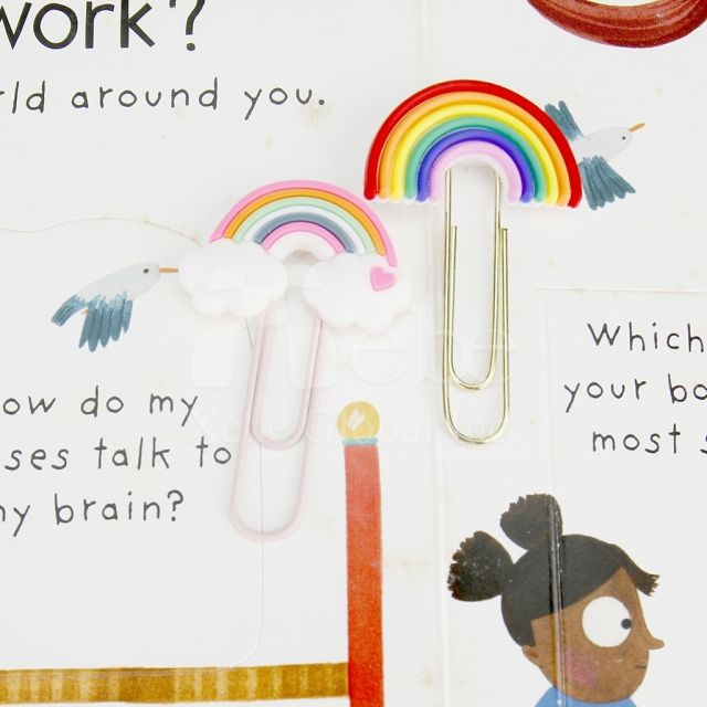 rainbow bookmark paper clip