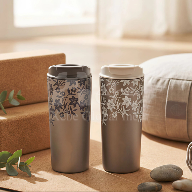 dark flower thermos cup customization