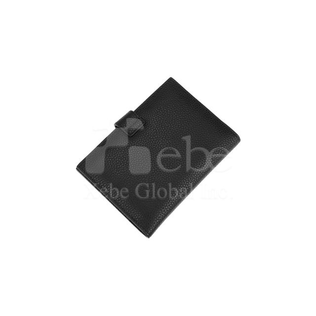 black leather passport holder