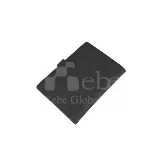 black leather passport holder
