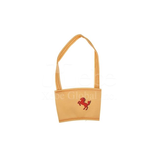 canvas beverage carrier with company logo