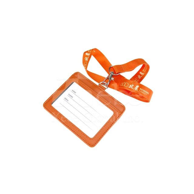custom bright colored leather ID holder