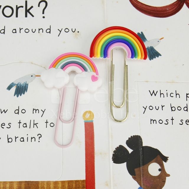 rainbow shaped paperclip bookmark