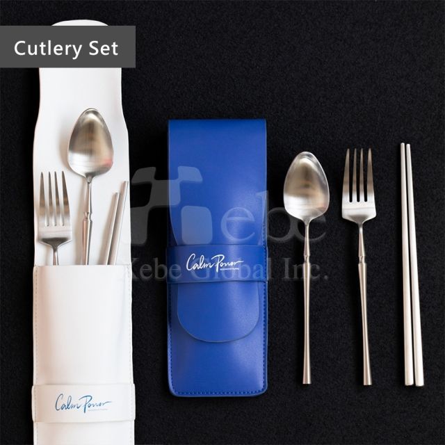 customizable eco friendly stainless steel leather cutleryset
