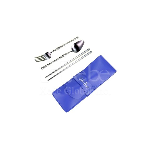customizable eco friendly stainless steel leather cutleryset