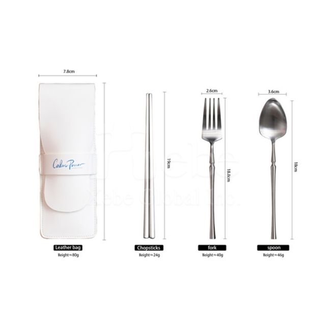 customizable eco friendly stainless steel leather cutleryset