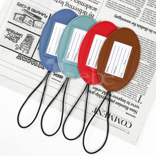customized minimalist oval luggage tag