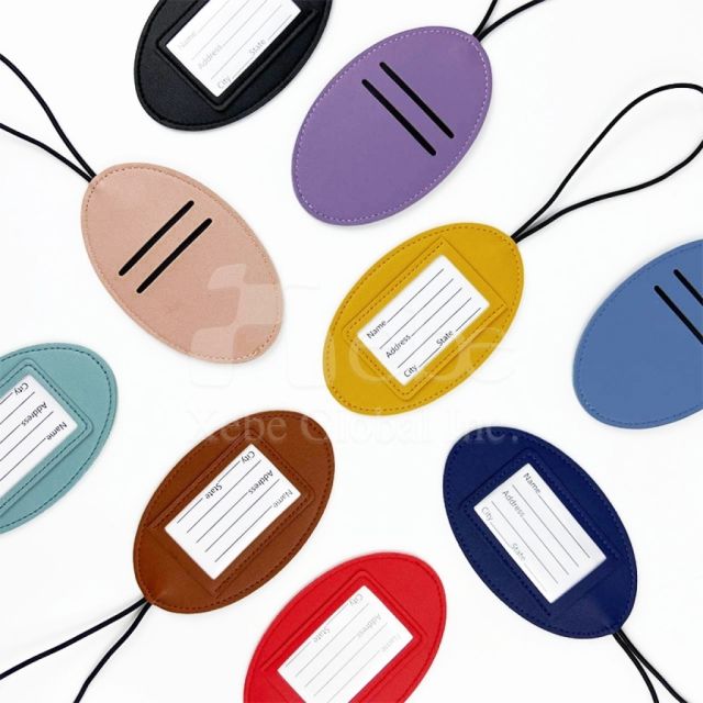 customized minimalist oval luggage tag