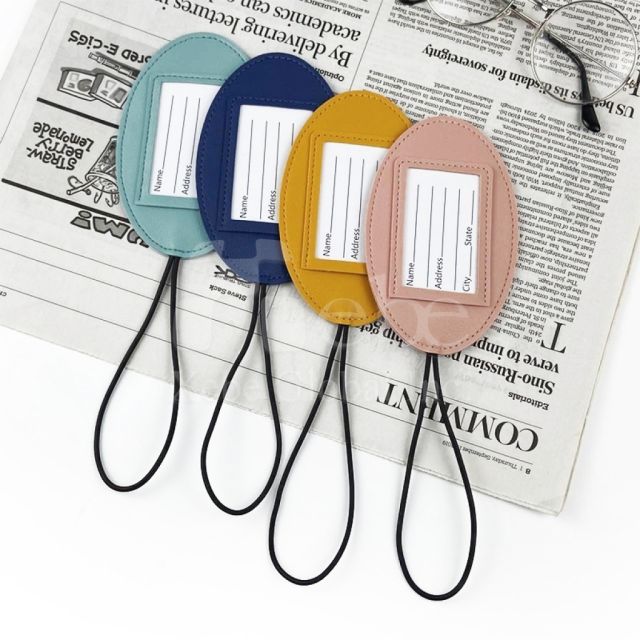 customized minimalist oval luggage tag