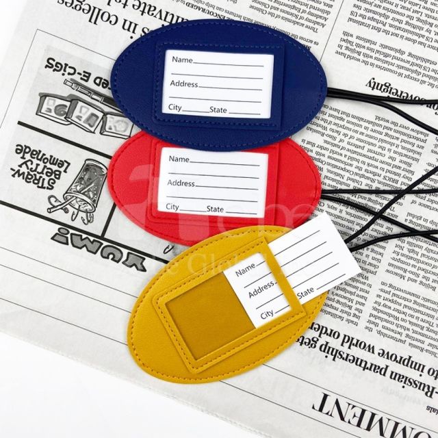 customized minimalist oval luggage tag