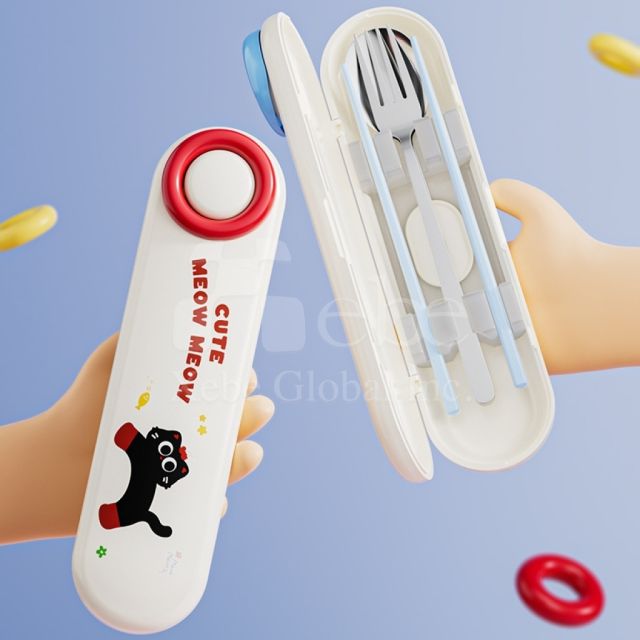 playful puppy eco friendly stainless steel cutlery