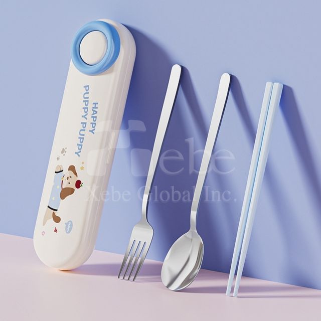 playful puppy eco friendly stainless steel cutlery