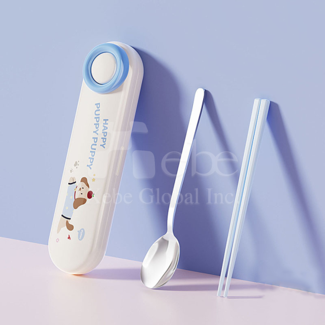 playful puppy eco friendly stainless steel cutlery